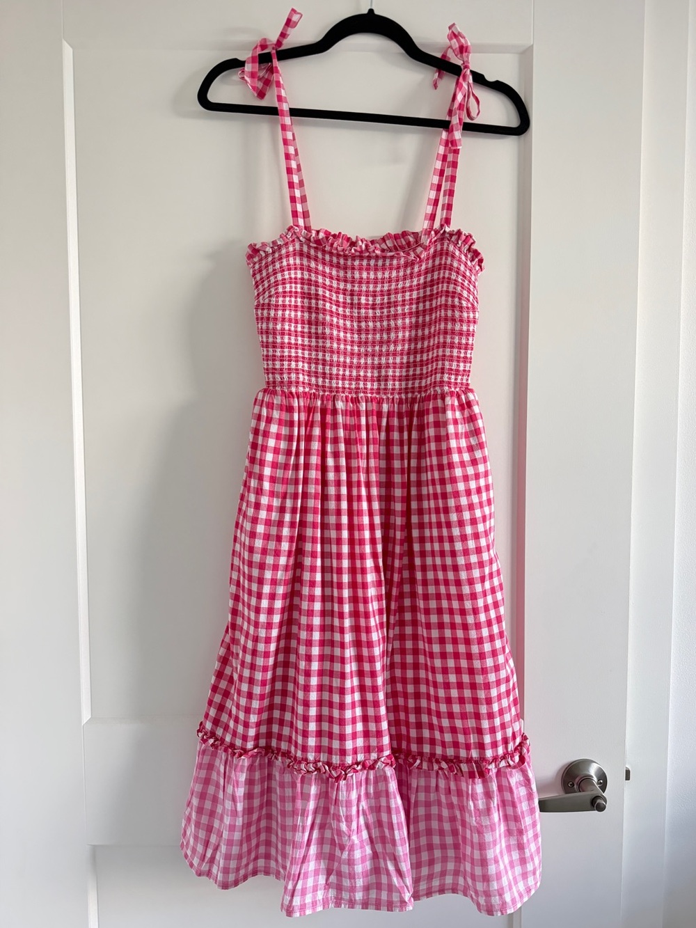 Draper James Midi Pink Gingham Dress XS